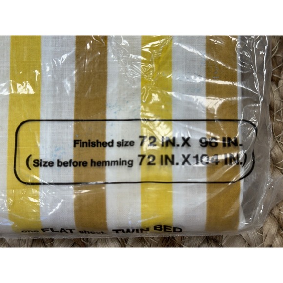 Vintage JCPenney Fashion Manor Twin  Sheet Set , Marigold Stripe, NIP - Picture 5 of 16